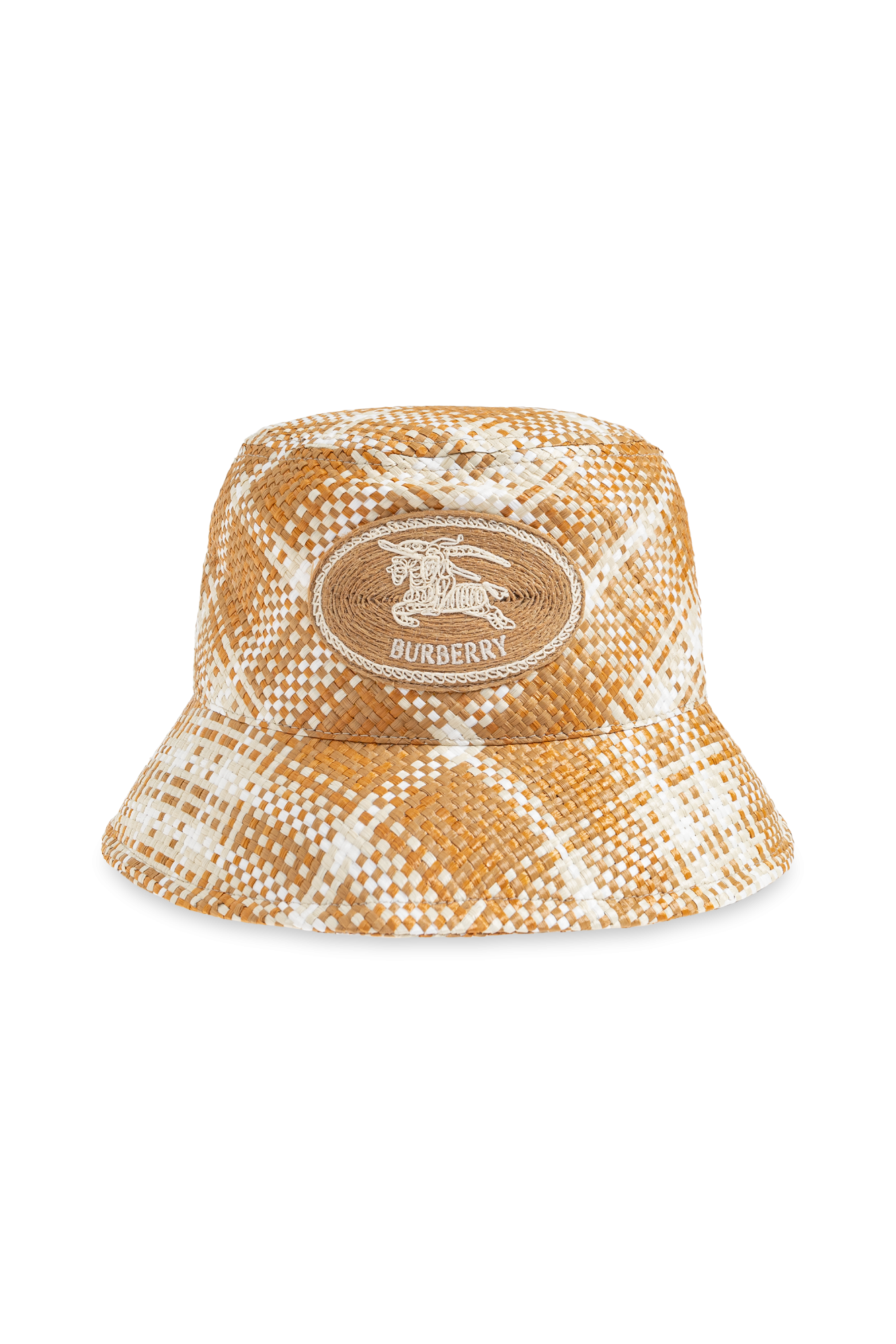 帽子 Burberry MonogramPrint Bucket Hat Orange Burberry Monogram Print Bucket Hat In Orange UK L - Reliked